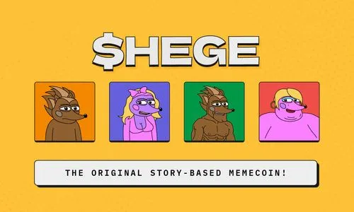 The four Hege characters against a yellow background